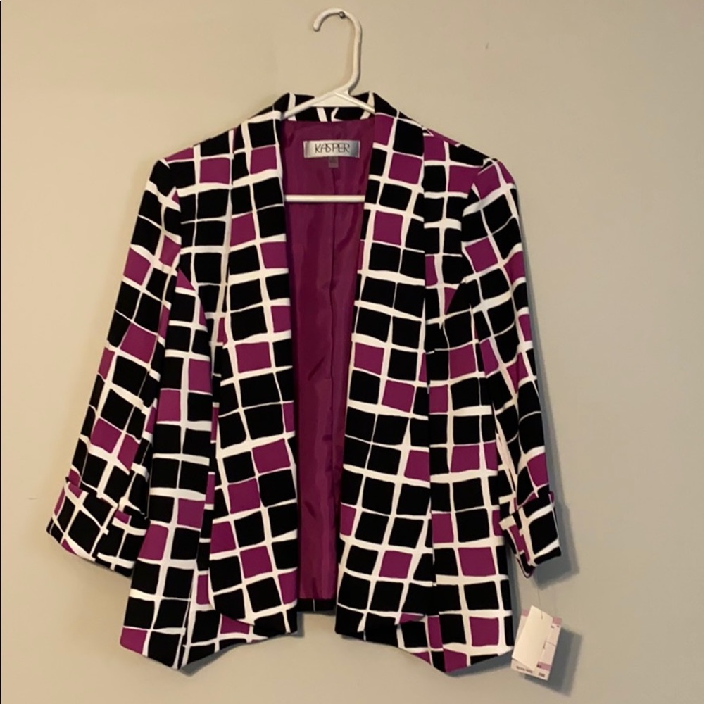 Purple print suit jacket